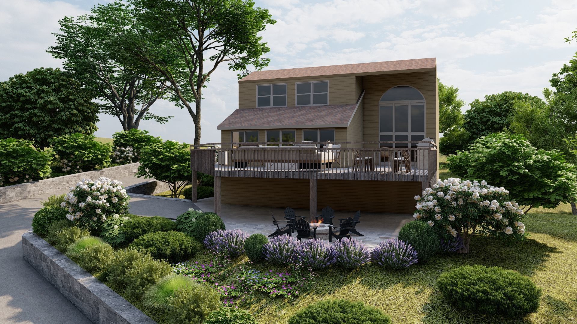 3D Exterior Scene 3D model design garden and landscape  3D model_2