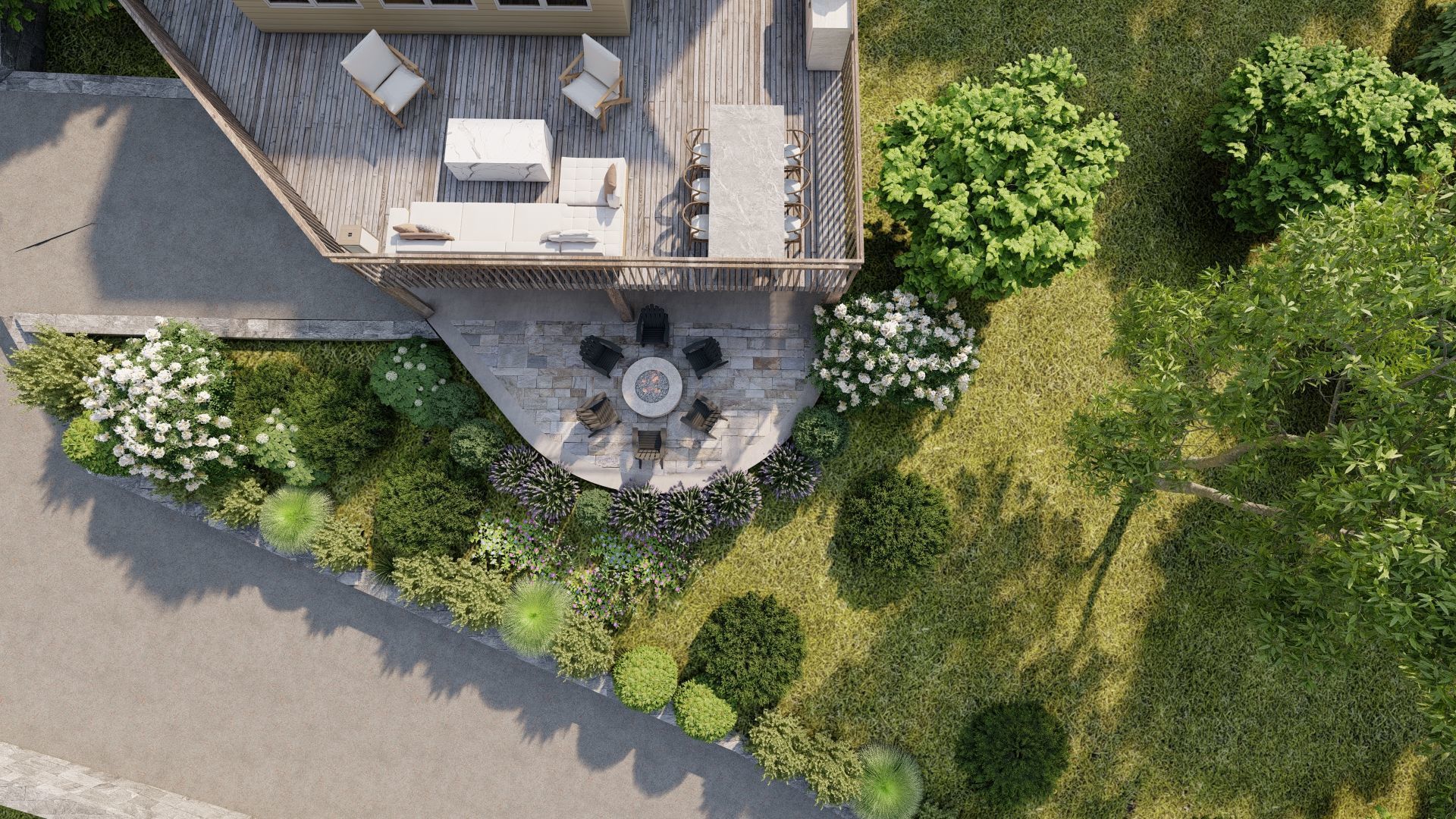 3D Exterior Scene 3D model design garden and landscape  3D model_1