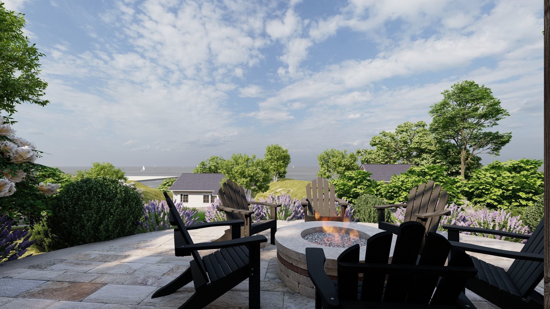 3D Exterior Scene 3D model design garden and landscape  3D model_3