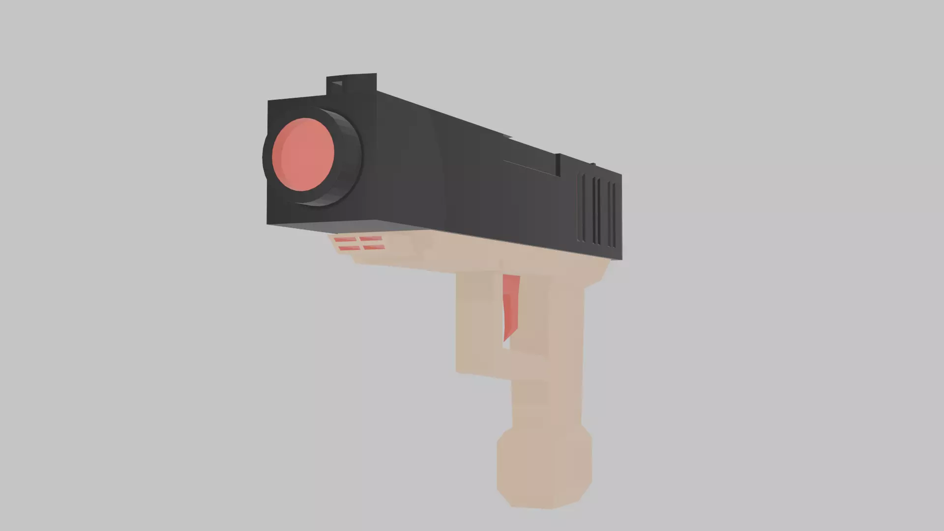 Low poly Pistol Low-poly 3D model_0