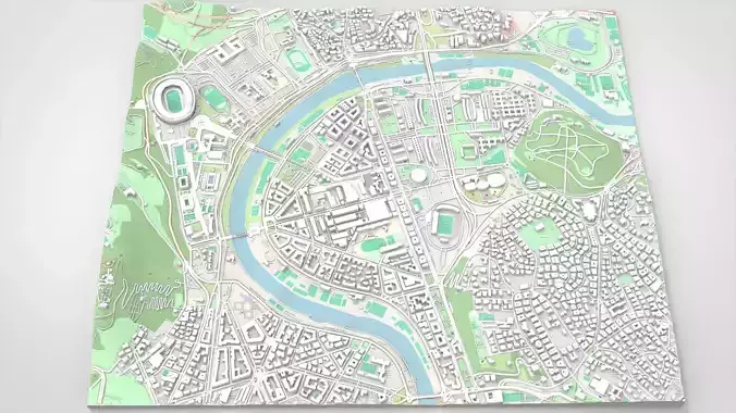 Cityscape Rome Italy 3D model