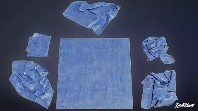 CONSTRUCTION - Plastic Tarps 01 - LOW POLY Low-poly 3D model