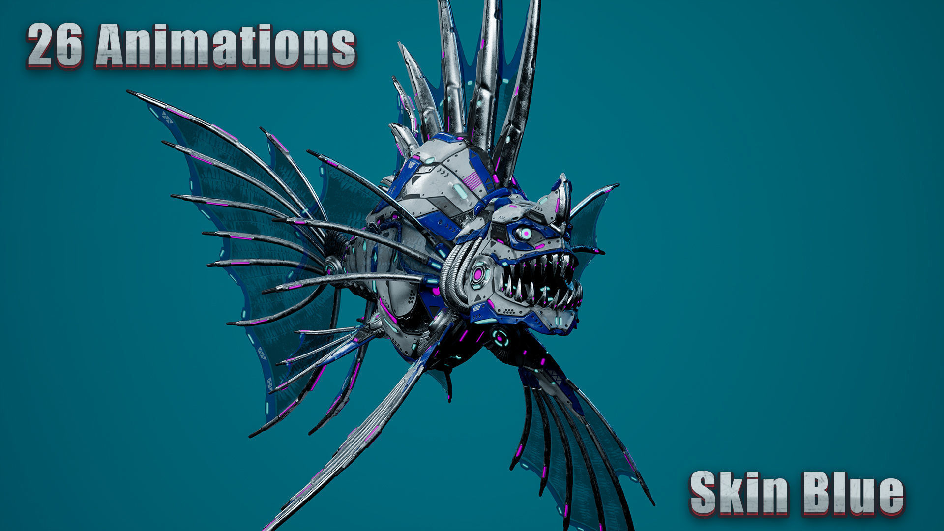 Sci-Fi Piranha Low-poly 3D model_3