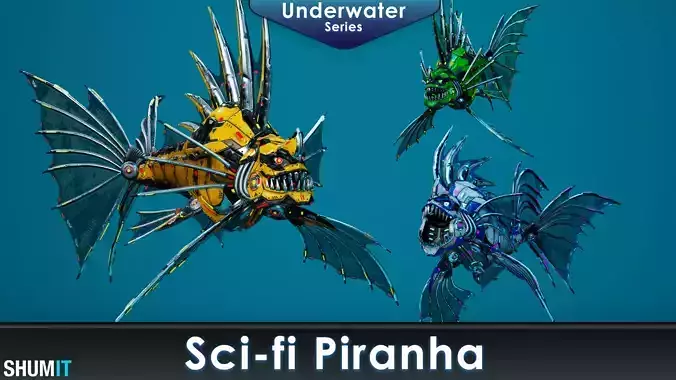 Sci-Fi Piranha Low-poly 3D model