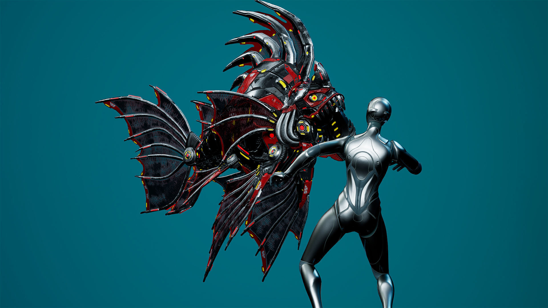 Sci-Fi Piranha Low-poly 3D model_13