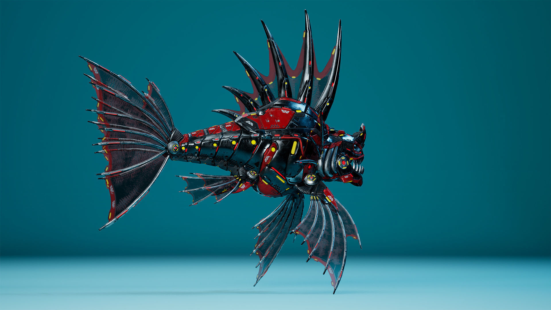 Sci-Fi Piranha Low-poly 3D model_15