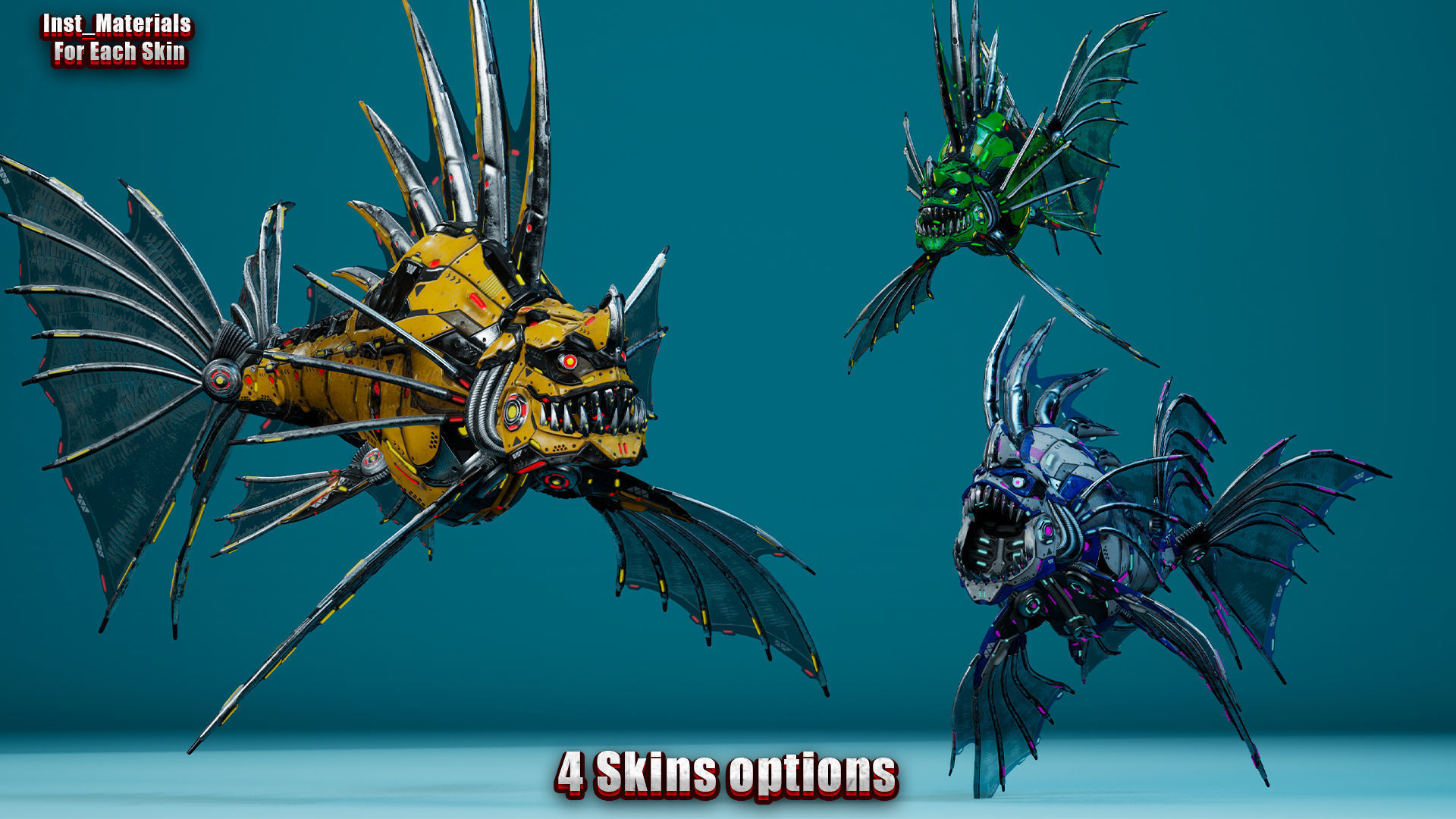 Sci-Fi Piranha Low-poly 3D model_2