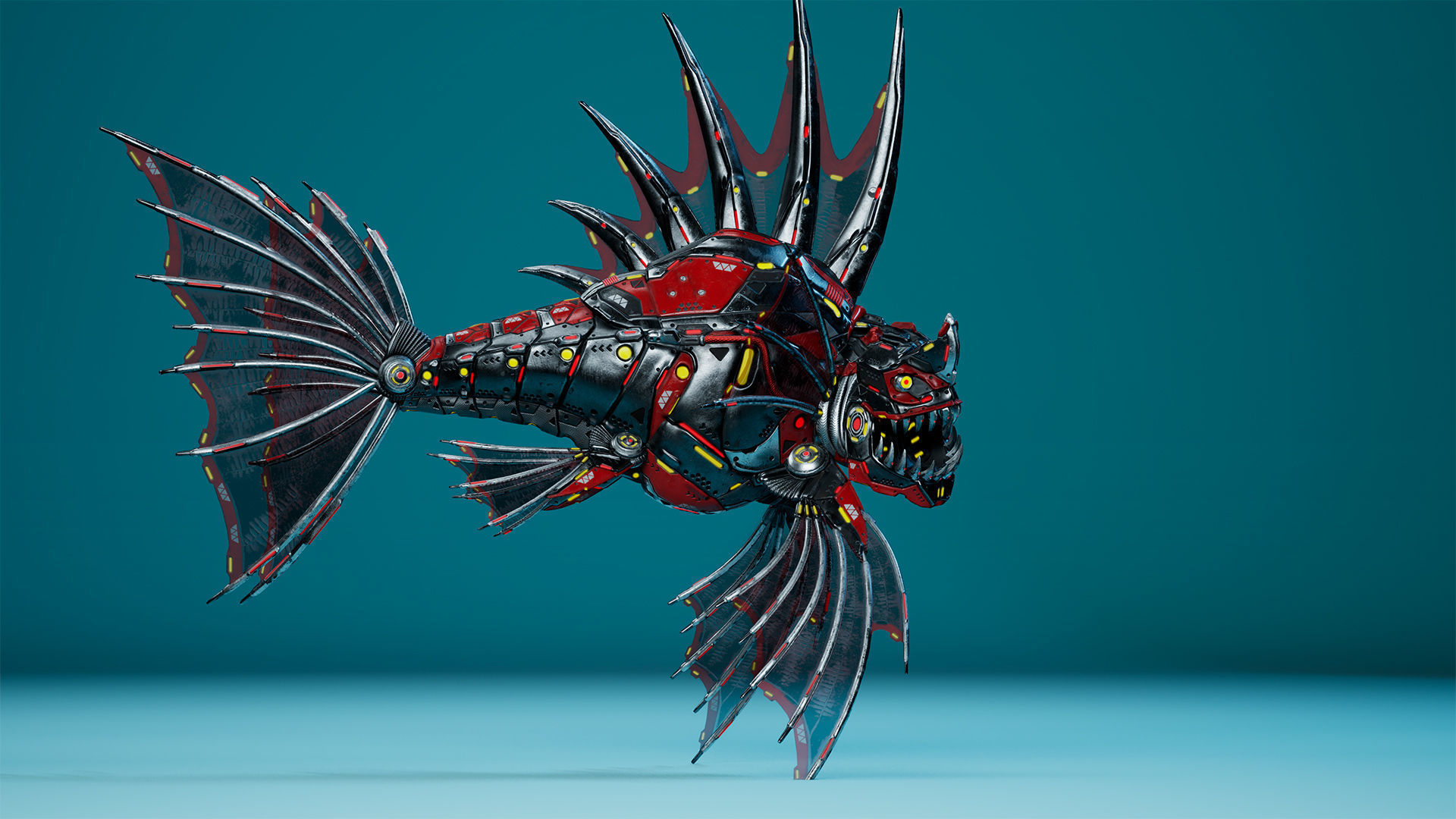 Sci-Fi Piranha Low-poly 3D model_12