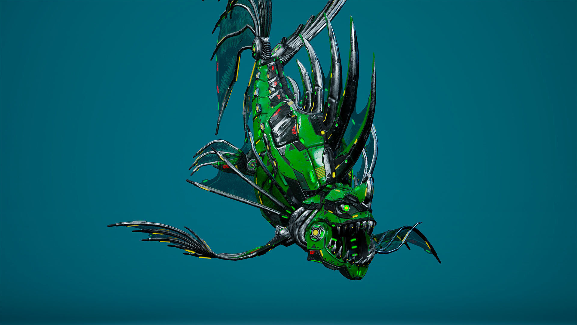 Sci-Fi Piranha Low-poly 3D model_10