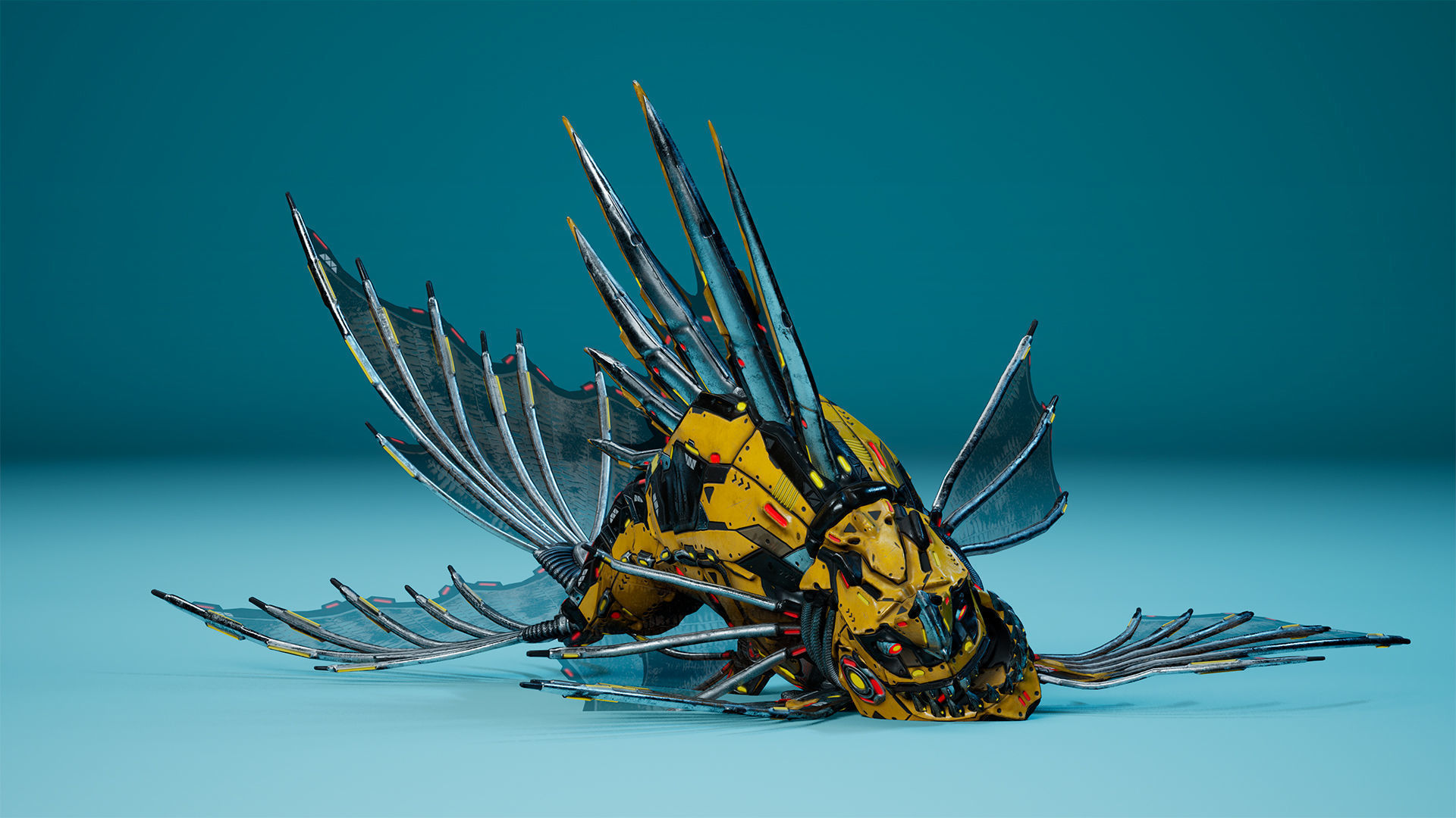 Sci-Fi Piranha Low-poly 3D model_17