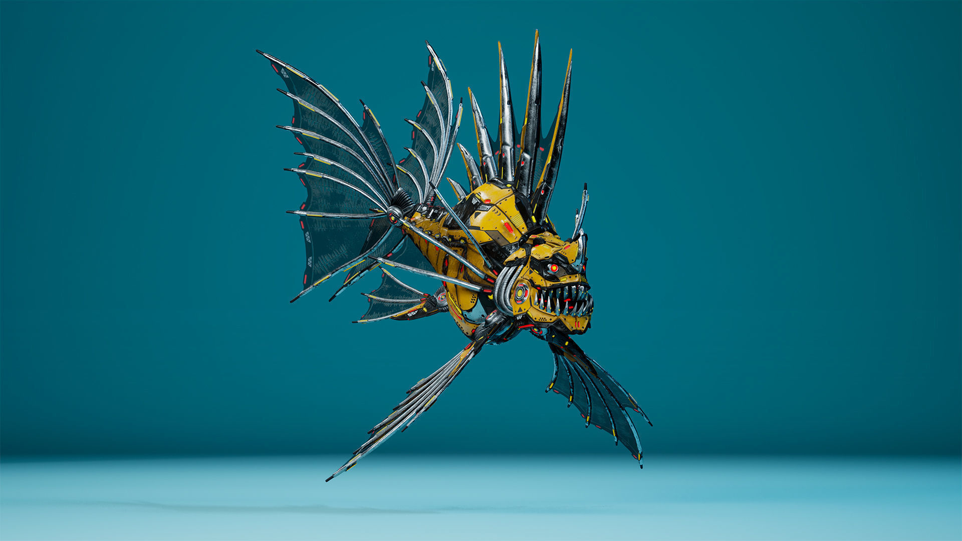 Sci-Fi Piranha Low-poly 3D model_16