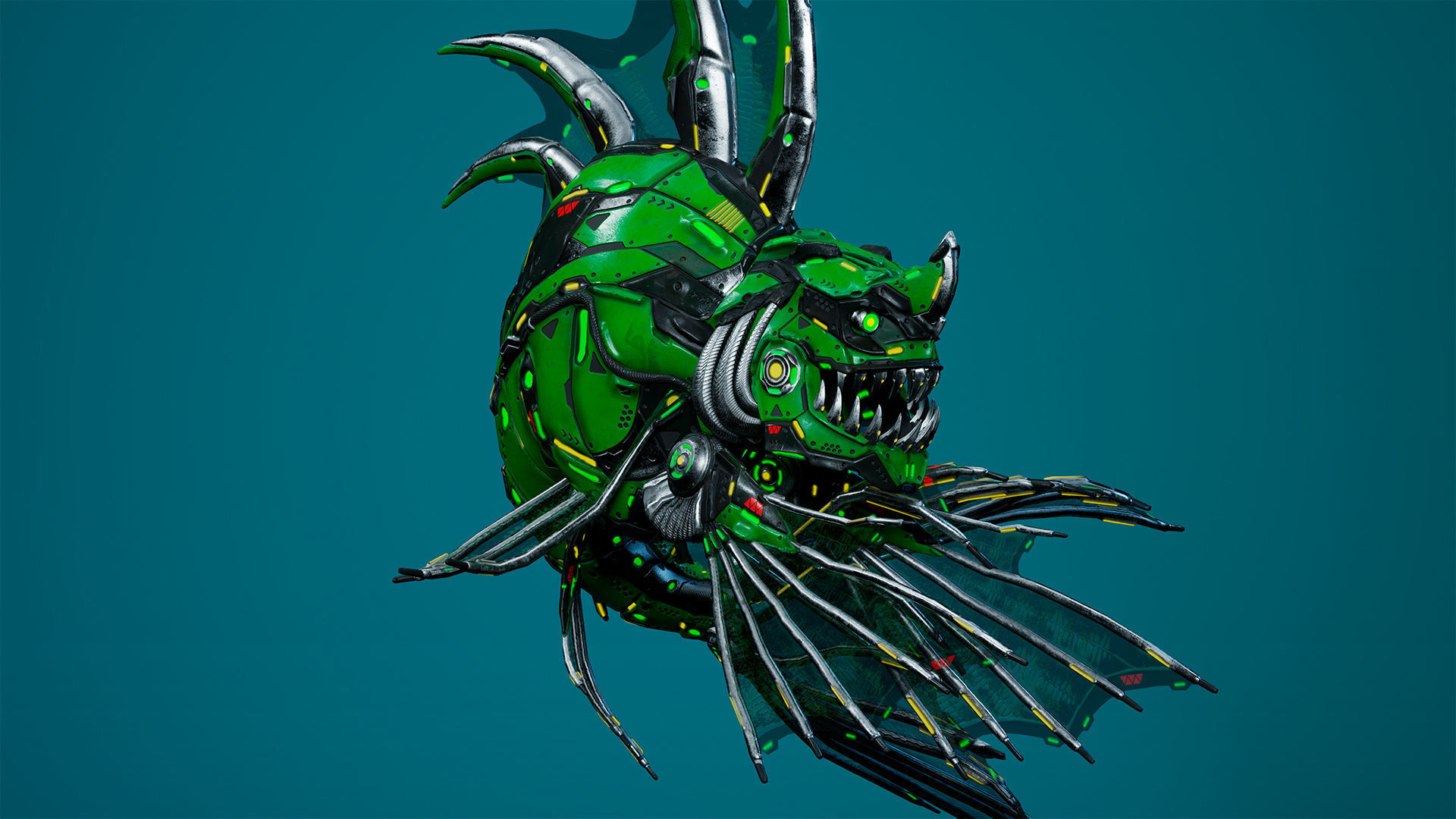 Sci-Fi Piranha Low-poly 3D model_9