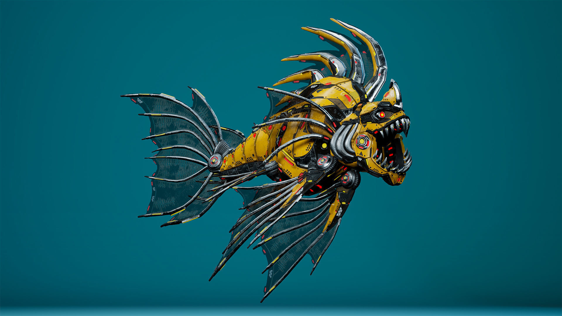Sci-Fi Piranha Low-poly 3D model_14