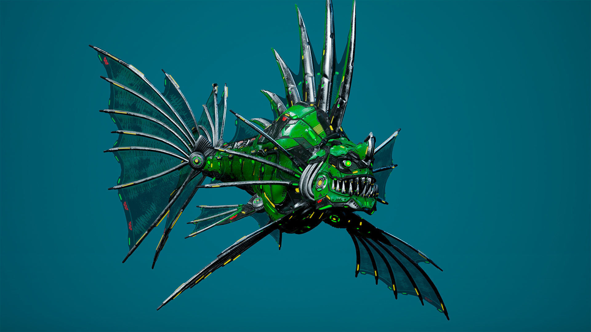 Sci-Fi Piranha Low-poly 3D model_18