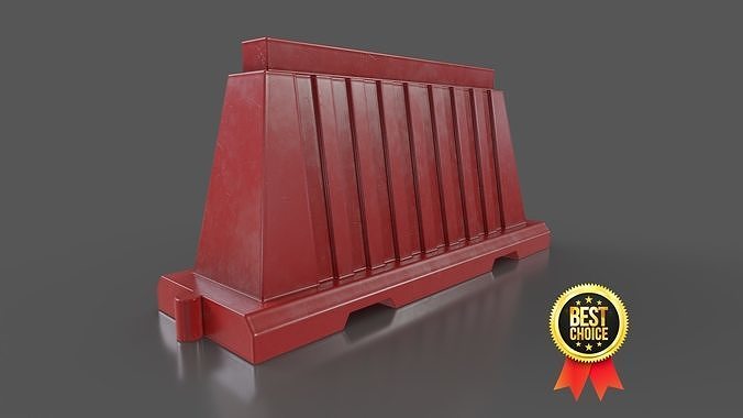 Plastic road barrier Low-poly 3D model
