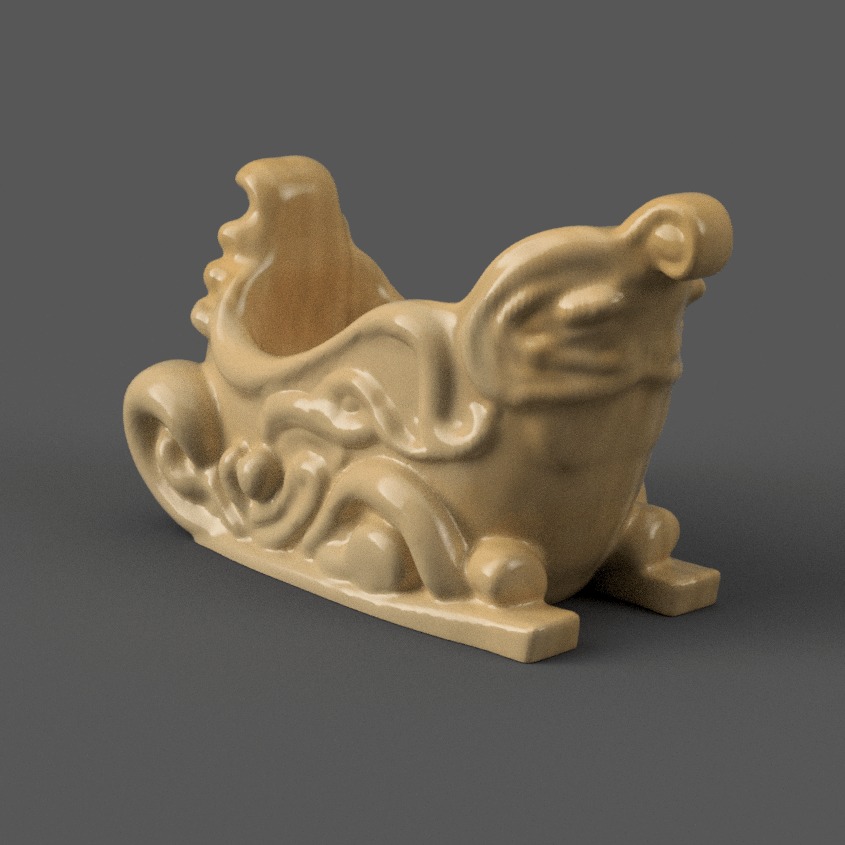 Santa Sleigh Christmas Decorations planter - vase - garden 11 3D print model_2