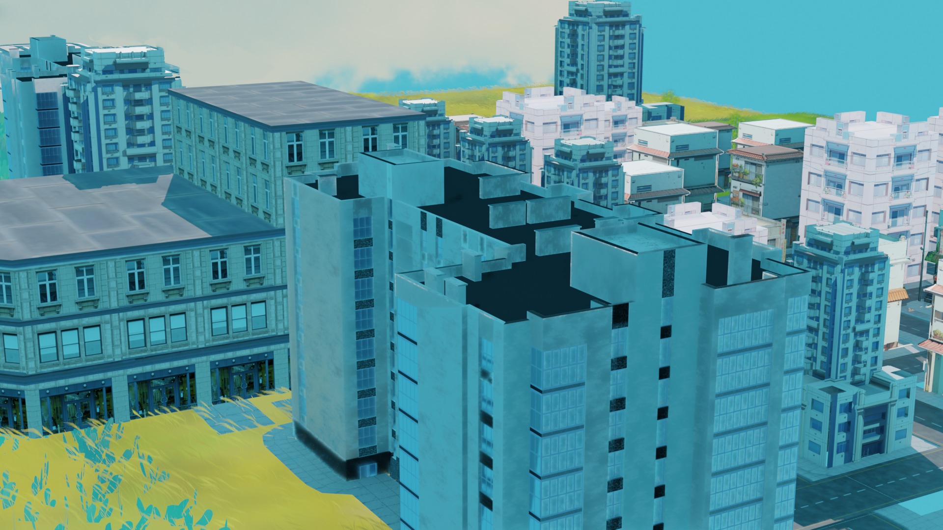 Anime neighbourhood - anime city - anime buildings 3D model_7