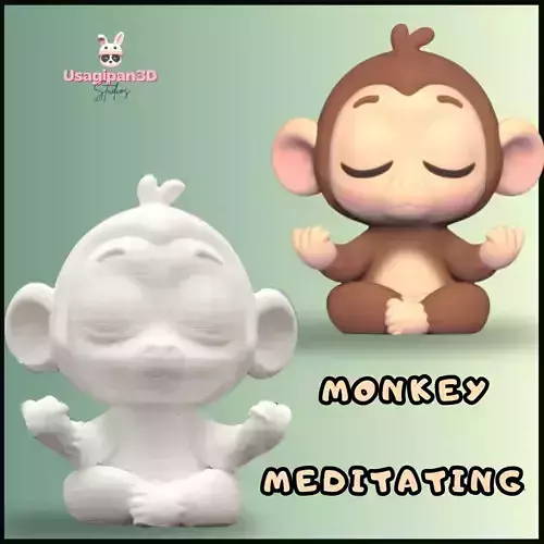 Monkey Meditating 3D print model