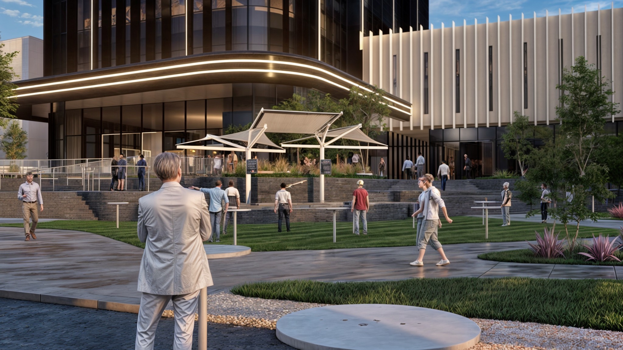 Modern Corporate Office Building - Detailed Revit Model 3D model_3