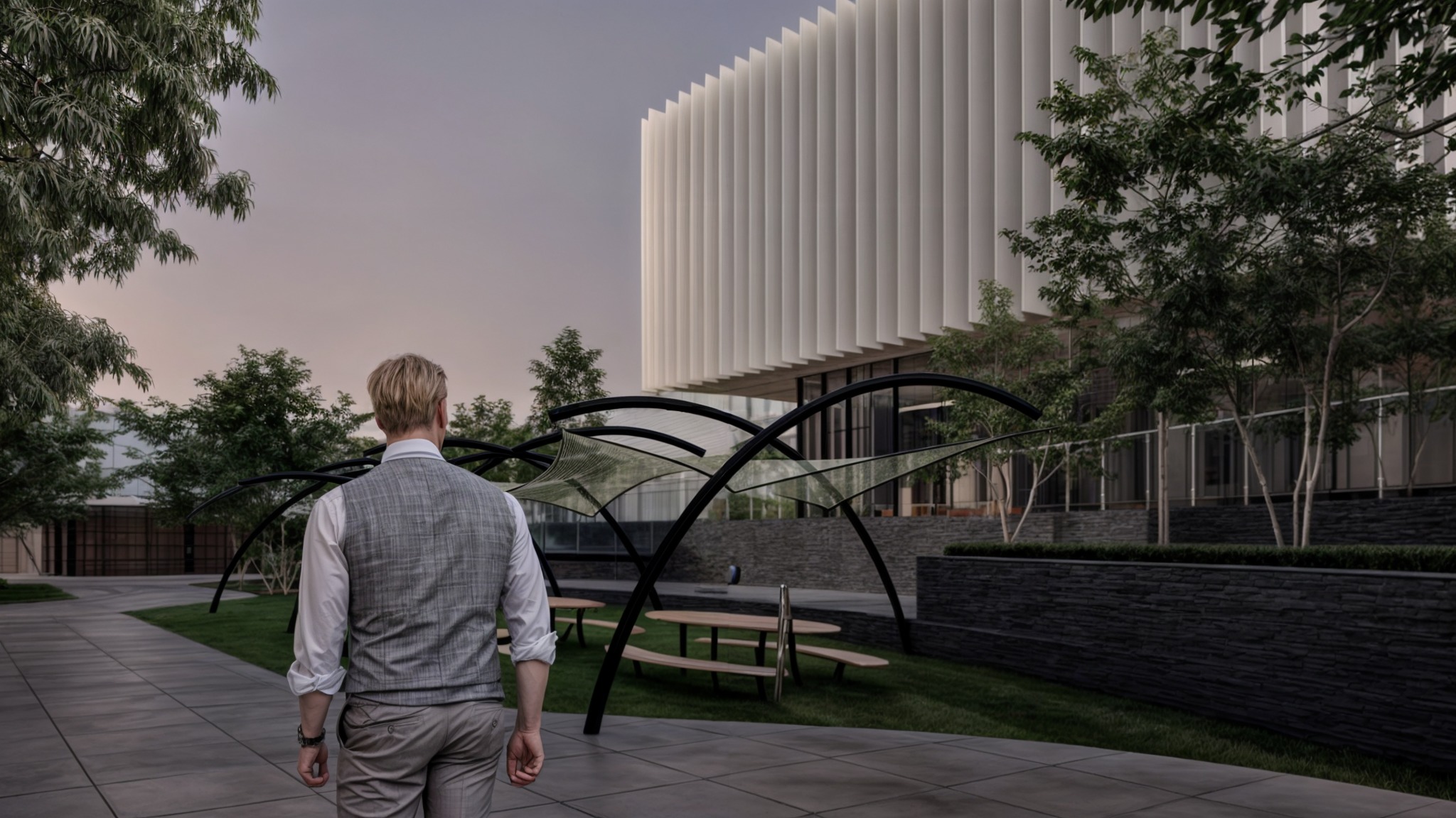 Modern Corporate Office Building - Detailed Revit Model 3D model_5