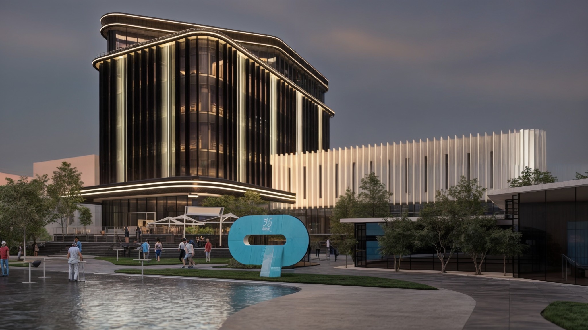 Modern Corporate Office Building - Detailed Revit Model 3D model_0