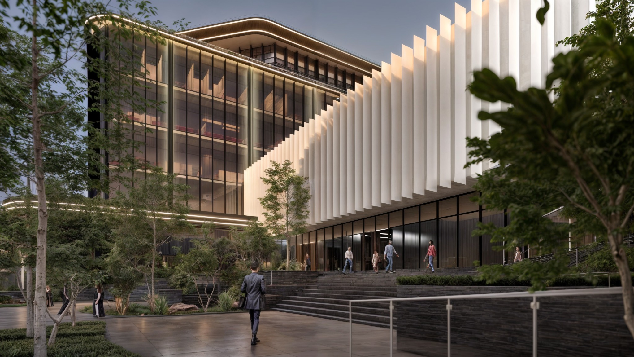 Modern Corporate Office Building - Detailed Revit Model 3D model_4