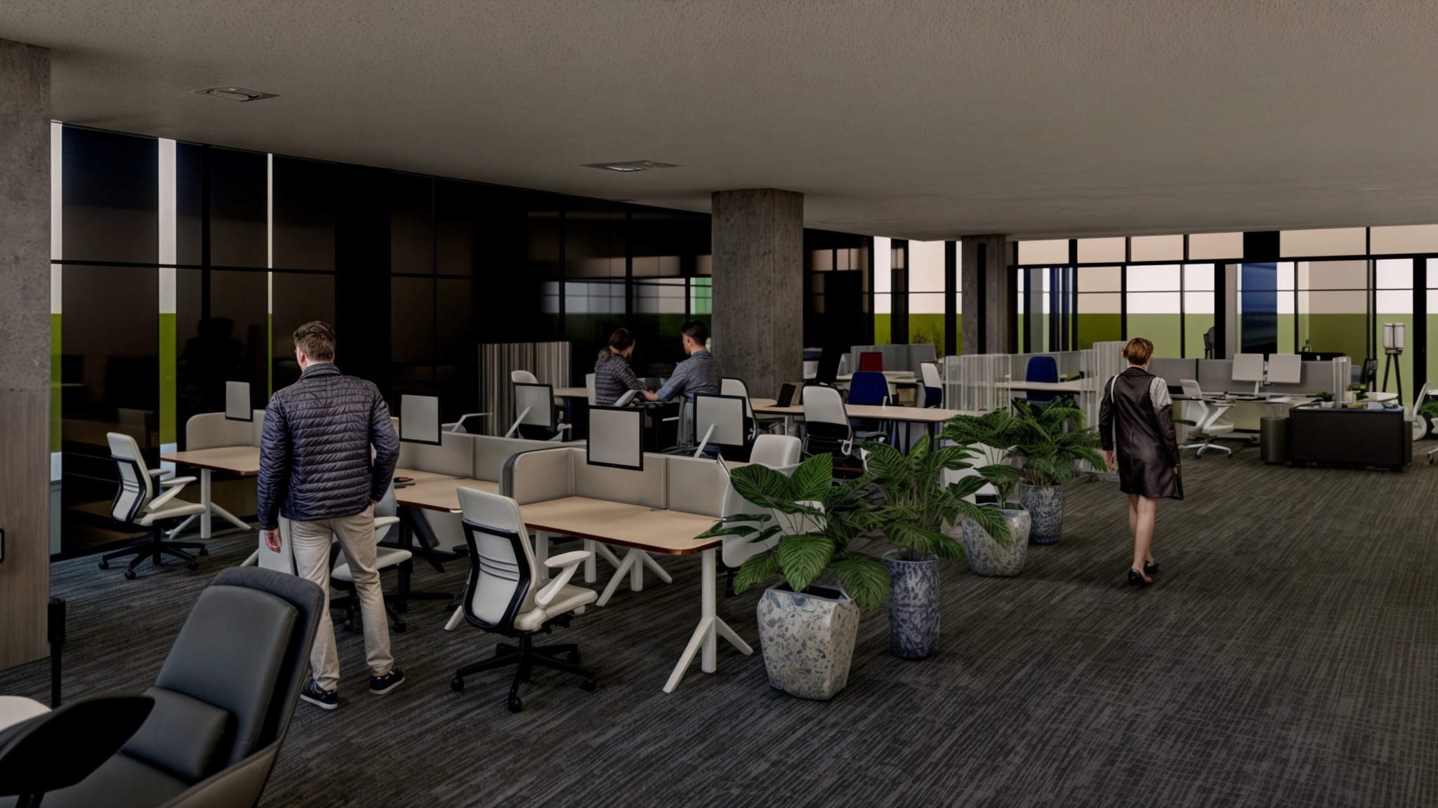 Modern Corporate Office Building - Detailed Revit Model 3D model_6