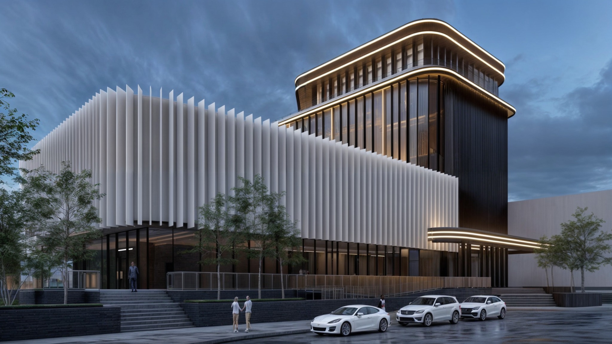 Modern Corporate Office Building - Detailed Revit Model 3D model_2