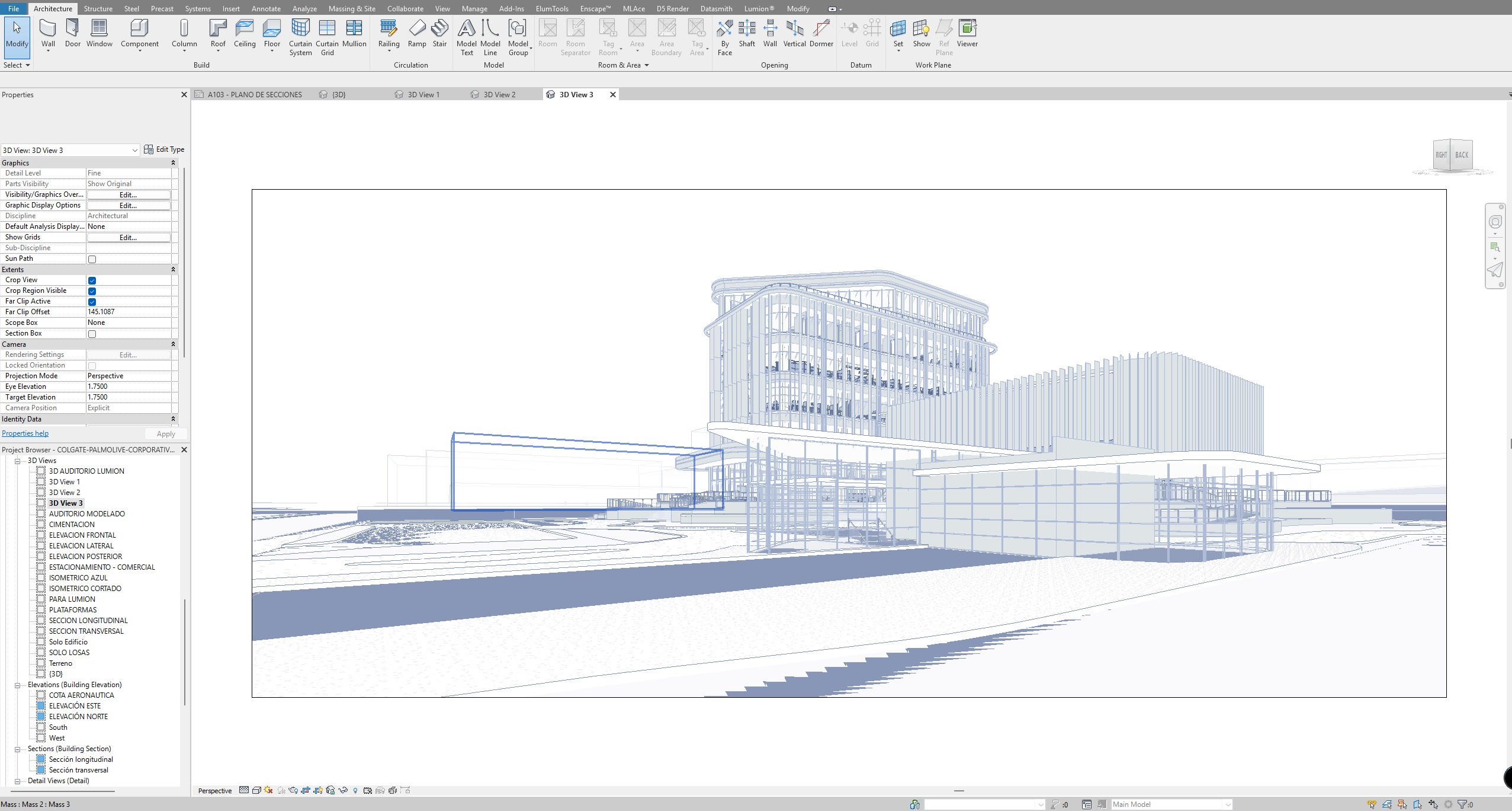 Modern Corporate Office Building - Detailed Revit Model 3D model_11