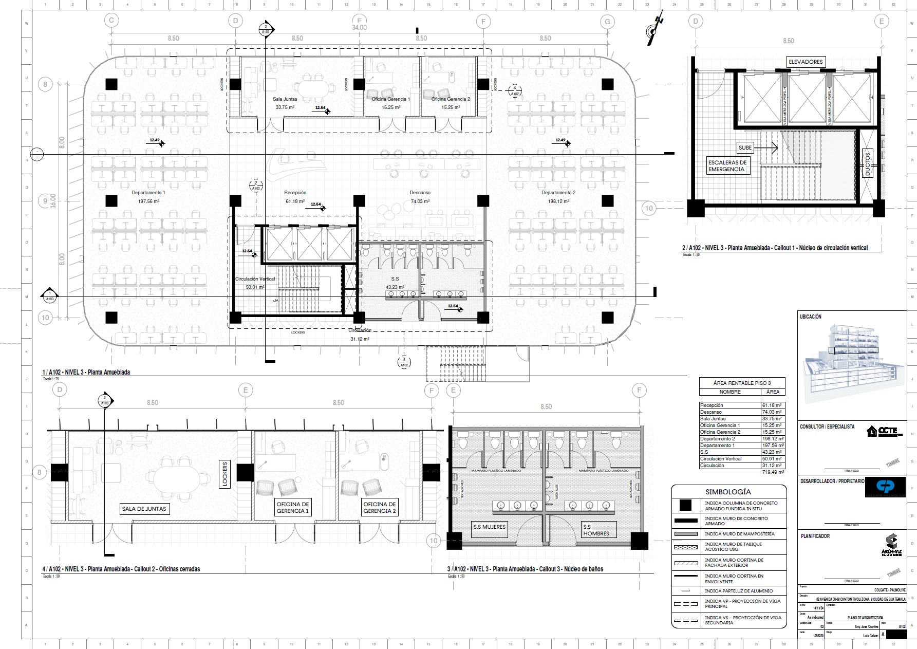 Modern Corporate Office Building - Detailed Revit Model 3D model_17