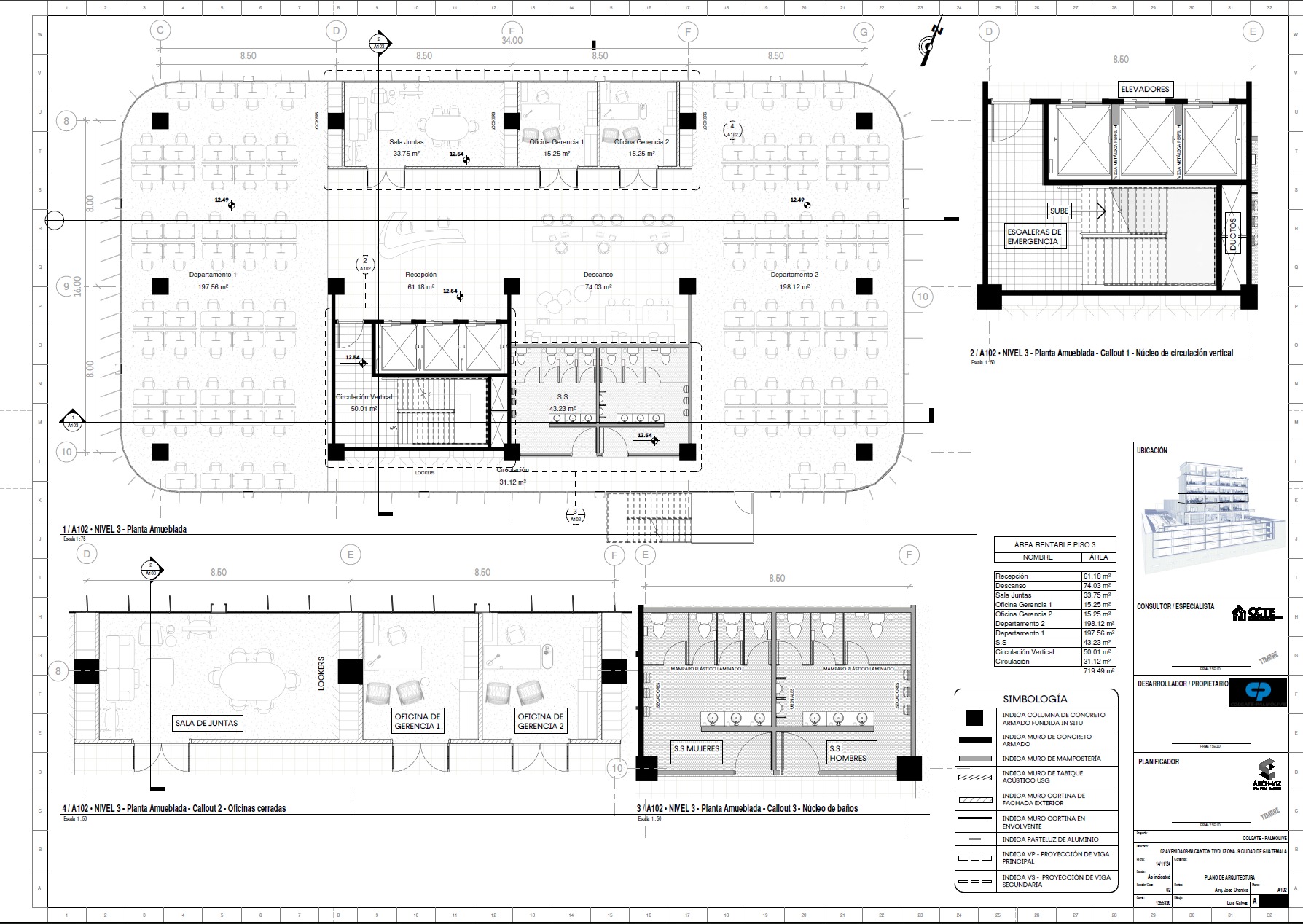 Modern Corporate Office Building - Detailed Revit Model 3D model_22