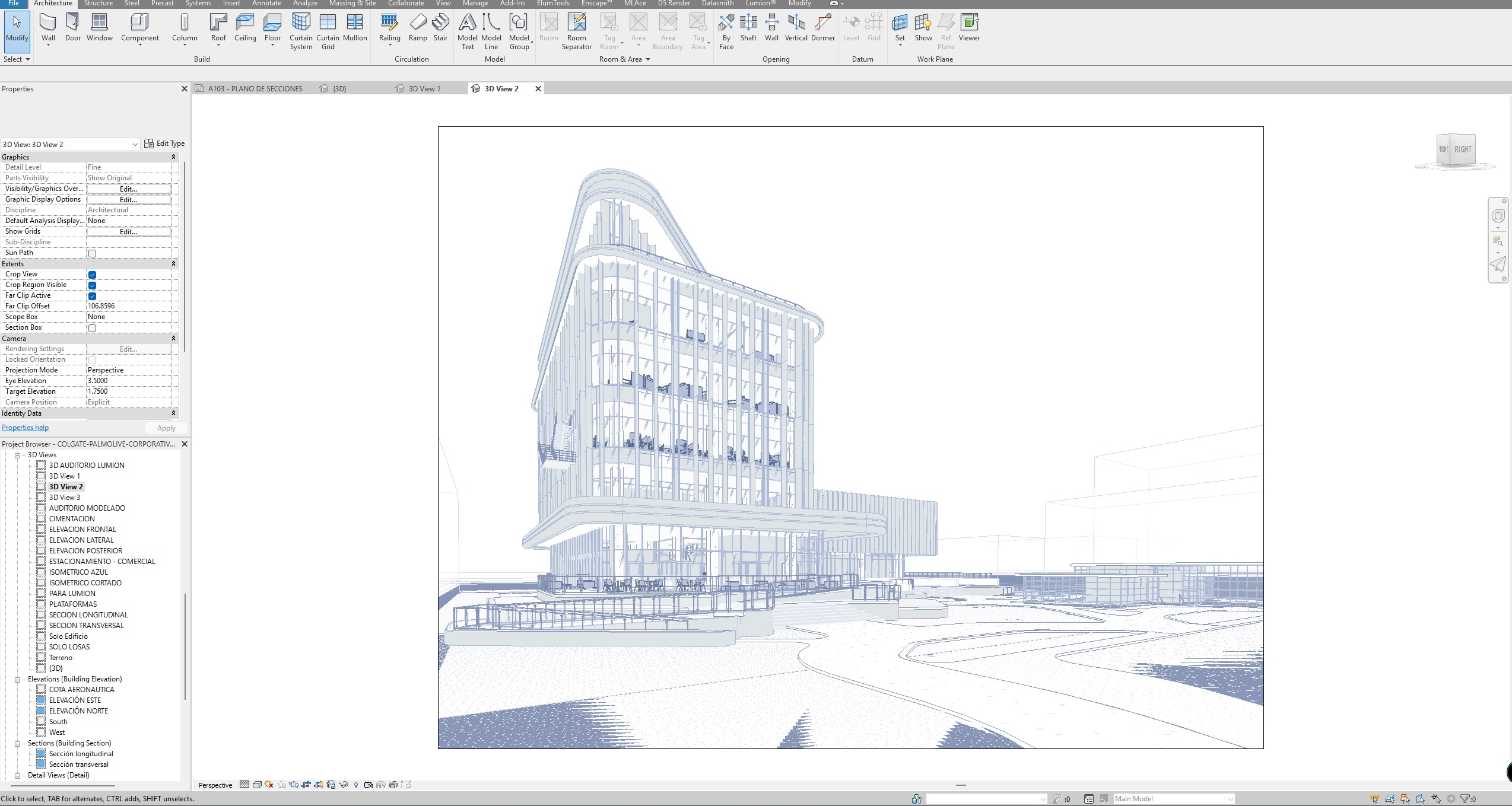 Modern Corporate Office Building - Detailed Revit Model 3D model_10