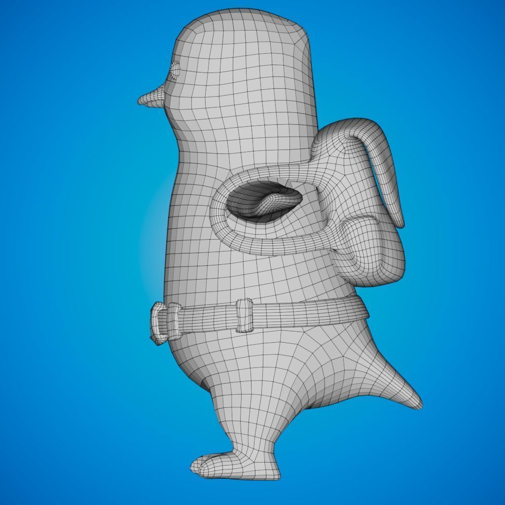 Traveling Penguin Low-poly 3D model_5