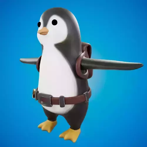 Traveling Penguin Low-poly 3D model