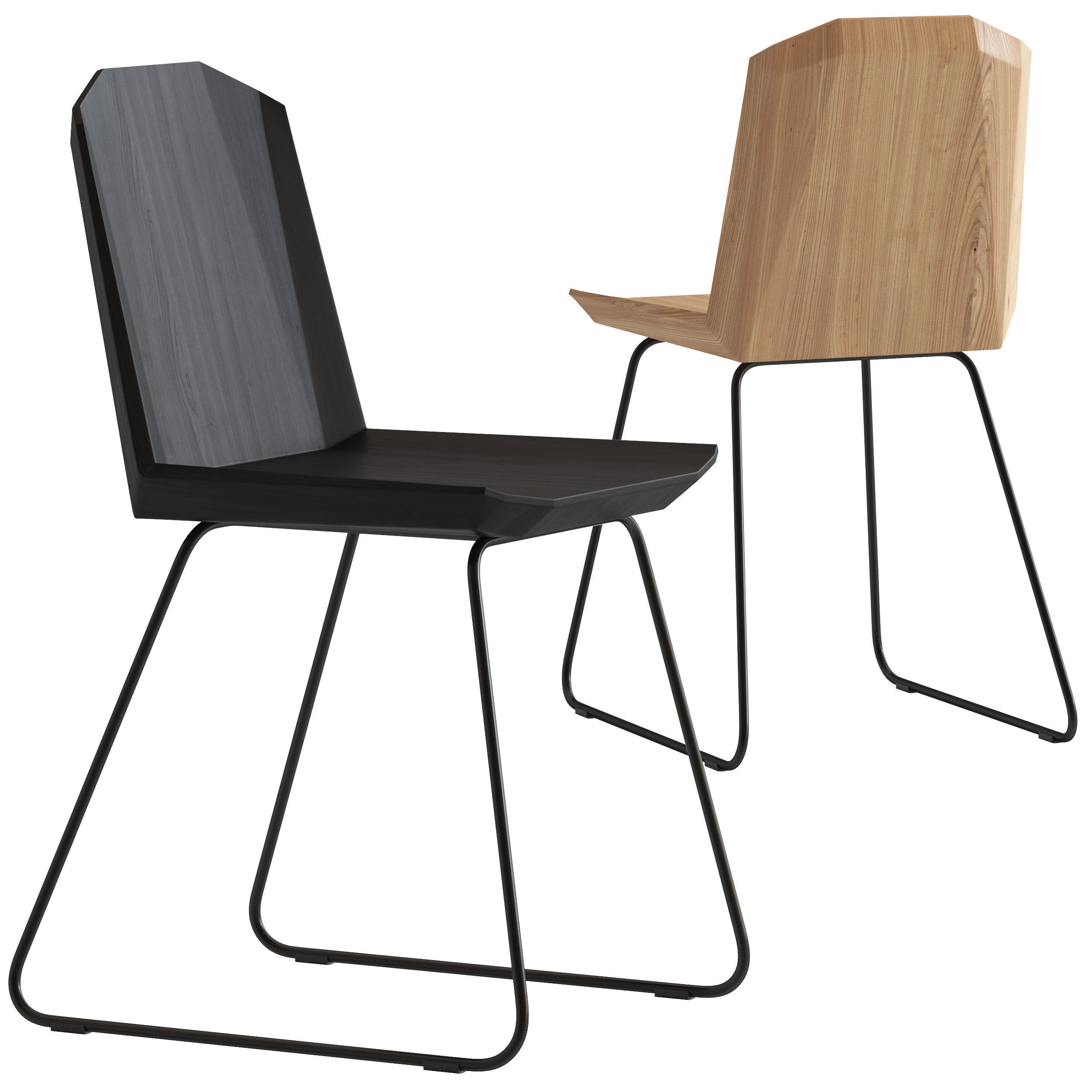 Ethnicraft Oak Facette Dinning Chair 3D model_1