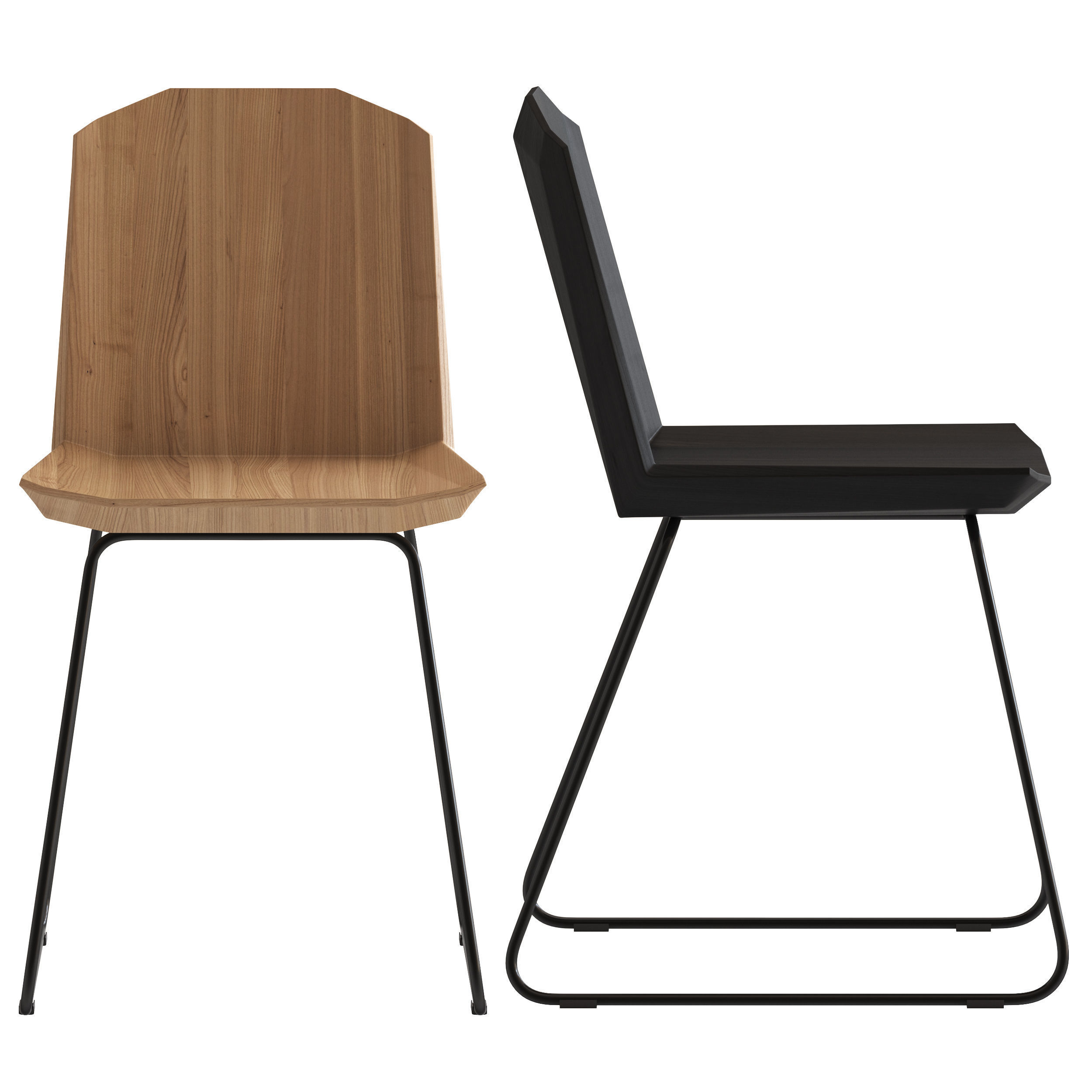 Ethnicraft Oak Facette Dinning Chair 3D model_2