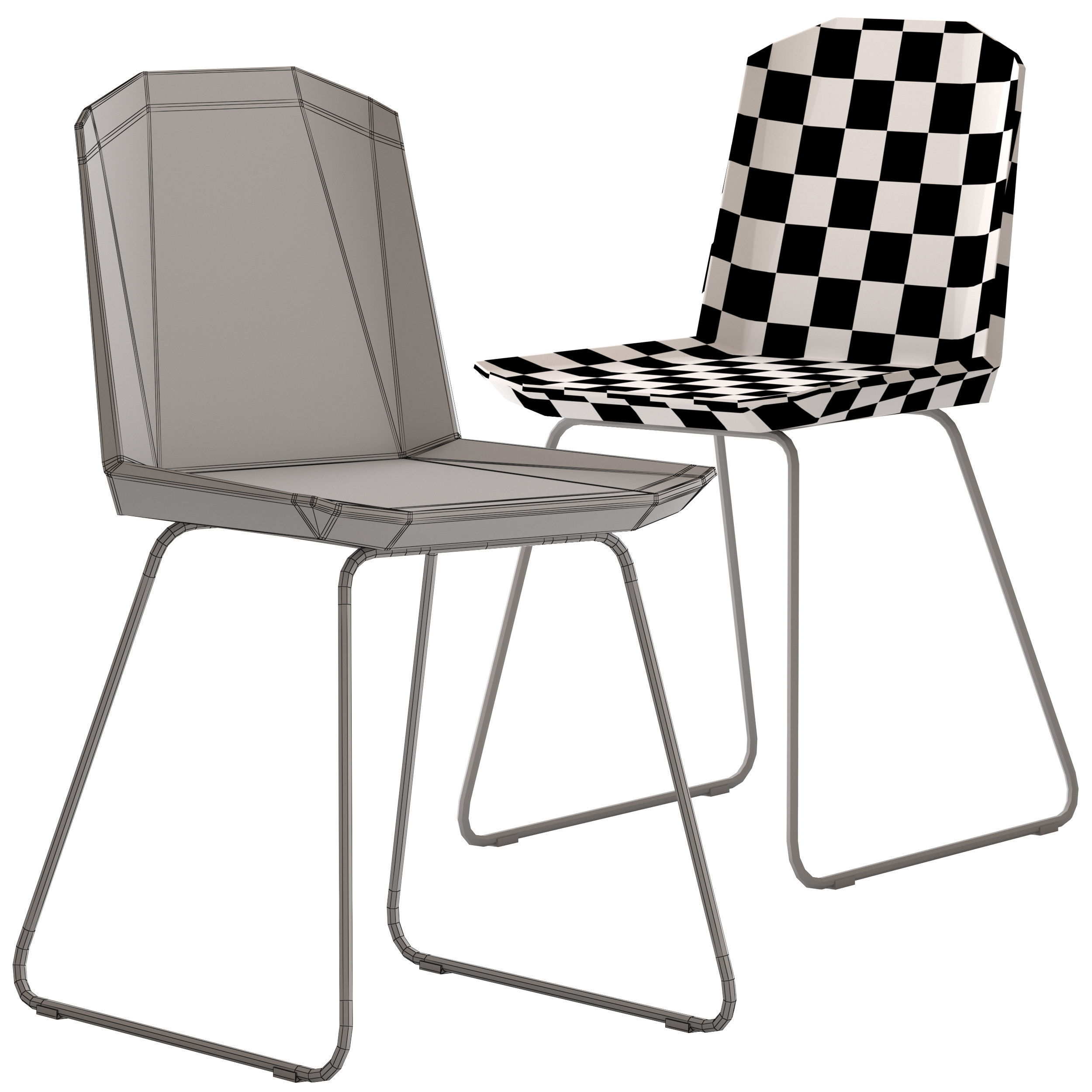 Ethnicraft Oak Facette Dinning Chair 3D model_4