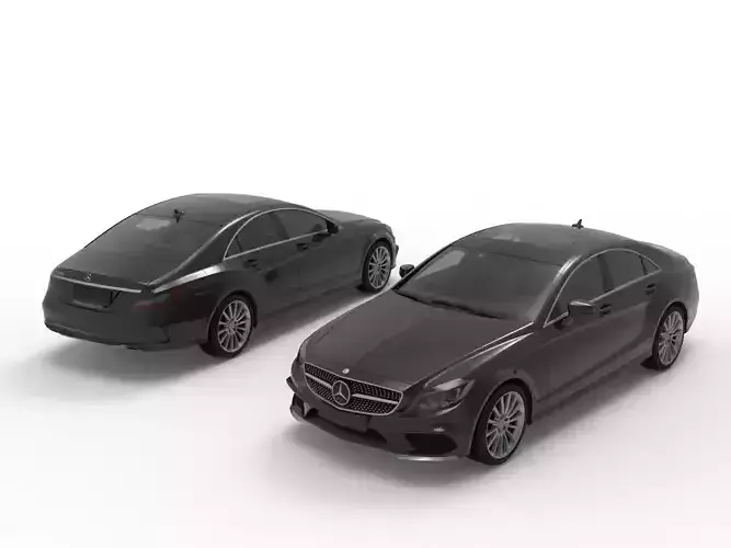 Mercedes Matte Black Car 3d Model