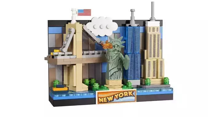 TwindBricks3D - 40519 New York Postcard 3D print model TwindBricks3D - 40519 New York Postcard 3D print model