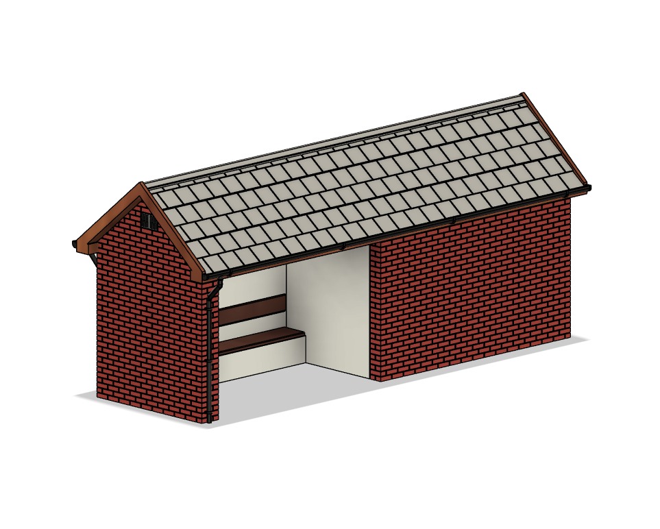 Model Railway Double Sided Platform Waiting Room 3D print model_7