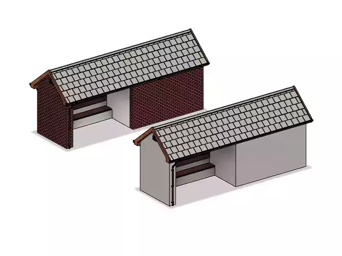 Model Railway Double Sided Platform Waiting Room 3D print model