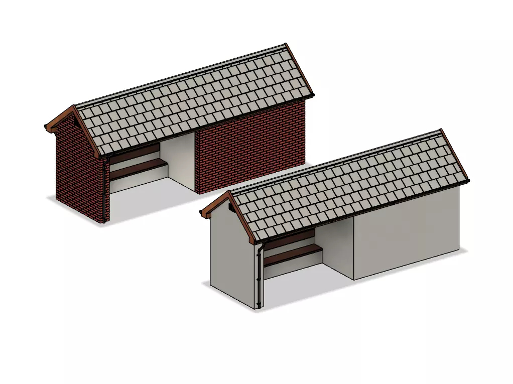 Model Railway Double Sided Platform Waiting Room 3D print model_0