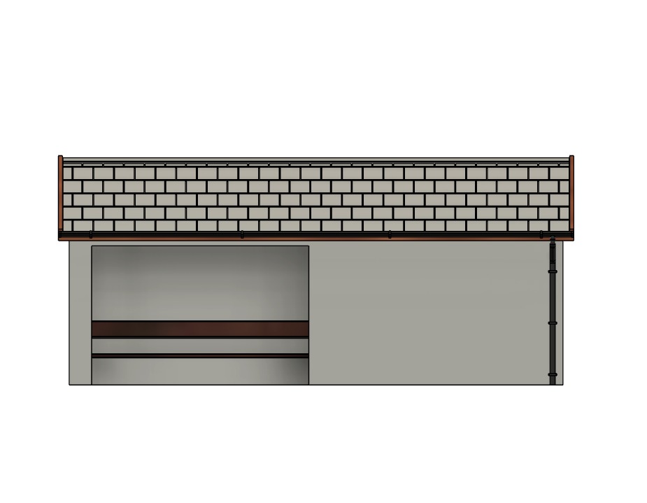 Model Railway Double Sided Platform Waiting Room 3D print model_3