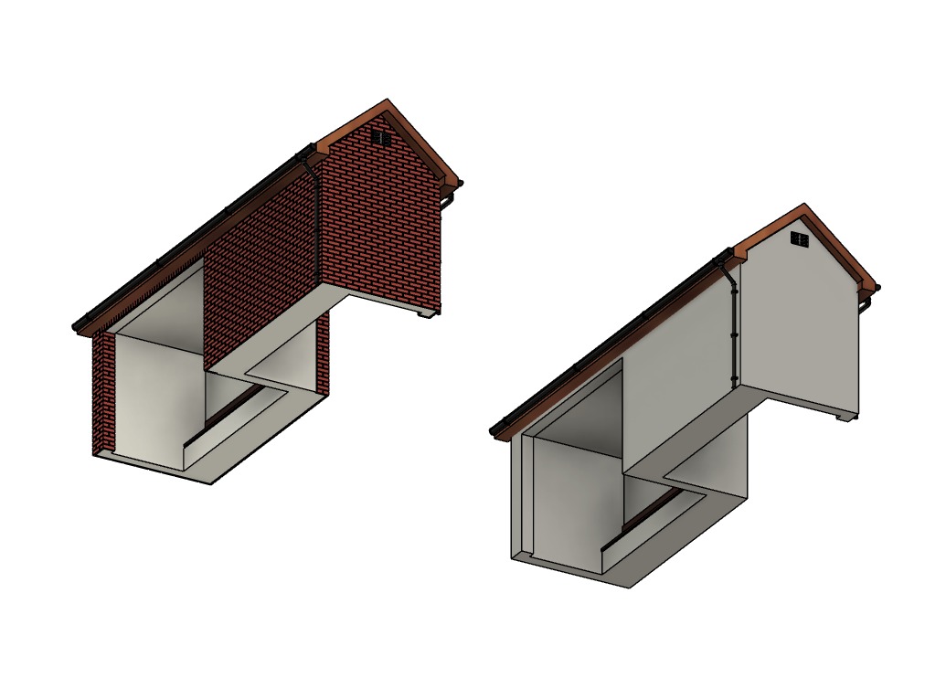 Model Railway Double Sided Platform Waiting Room 3D print model_1