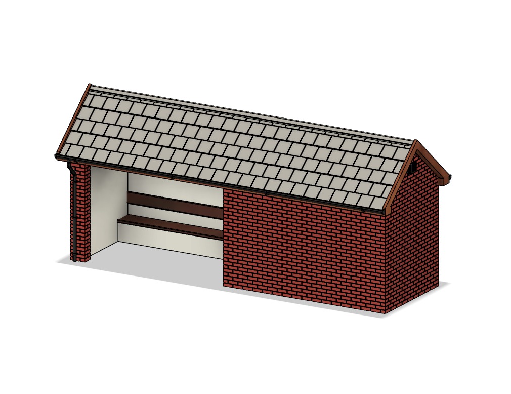 Model Railway Double Sided Platform Waiting Room 3D print model_6