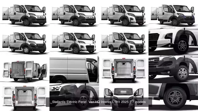 Stellantis Electric Panel  Van HQ Interior L1H1 2025  3D Model Collection