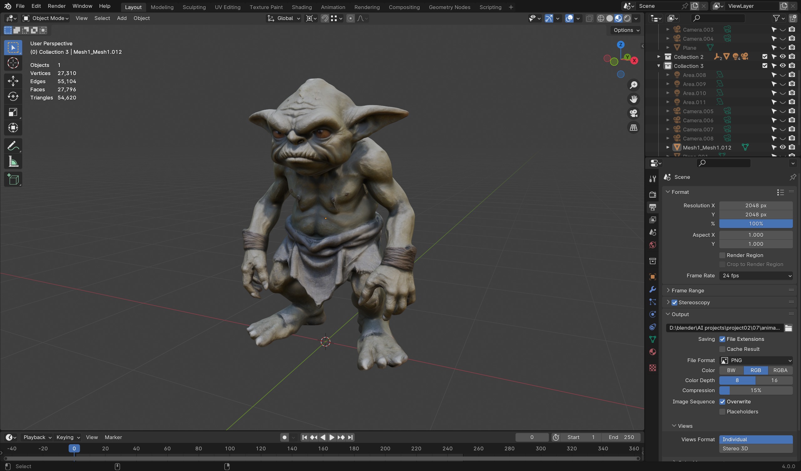 Stone Goblin - Game-Ready 3D Model Low-poly 3D model_4