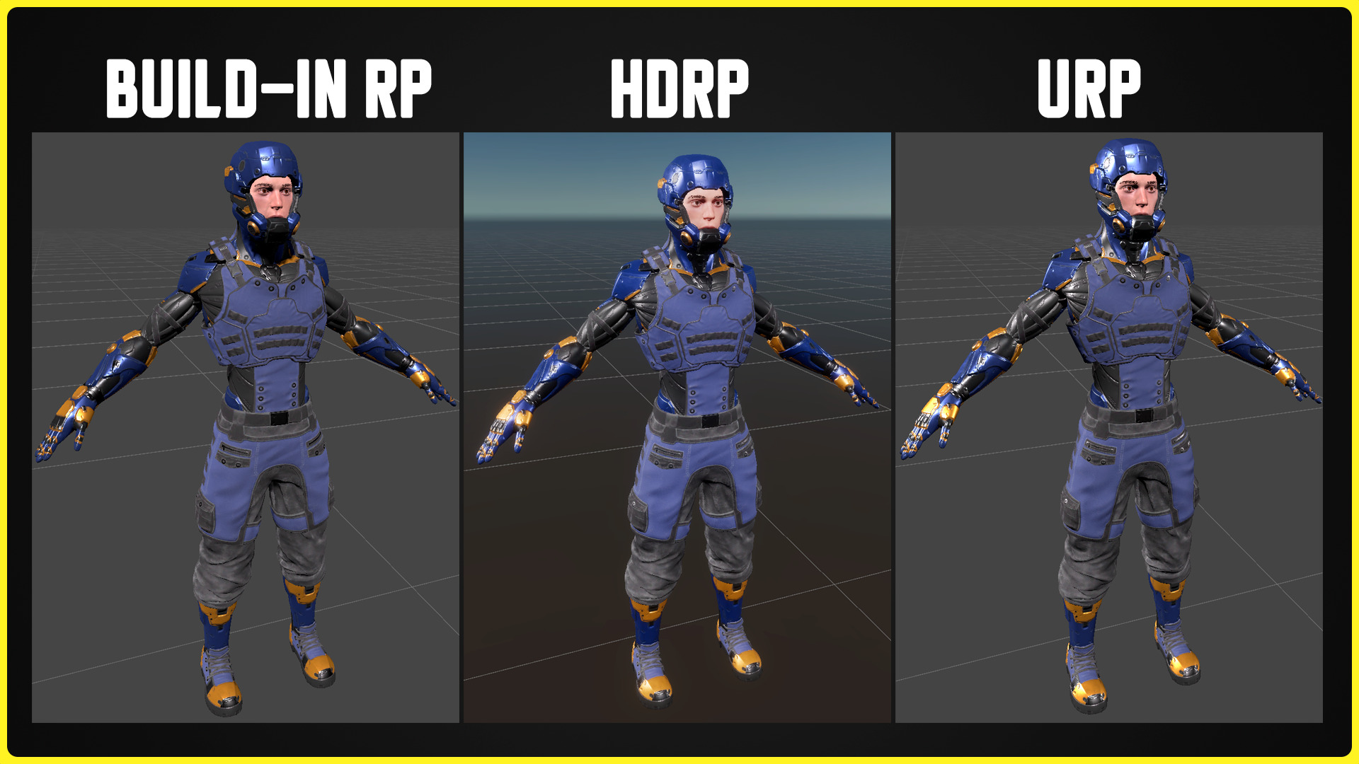 Modular Sci-fi Character 02 Low-poly 3D model_16