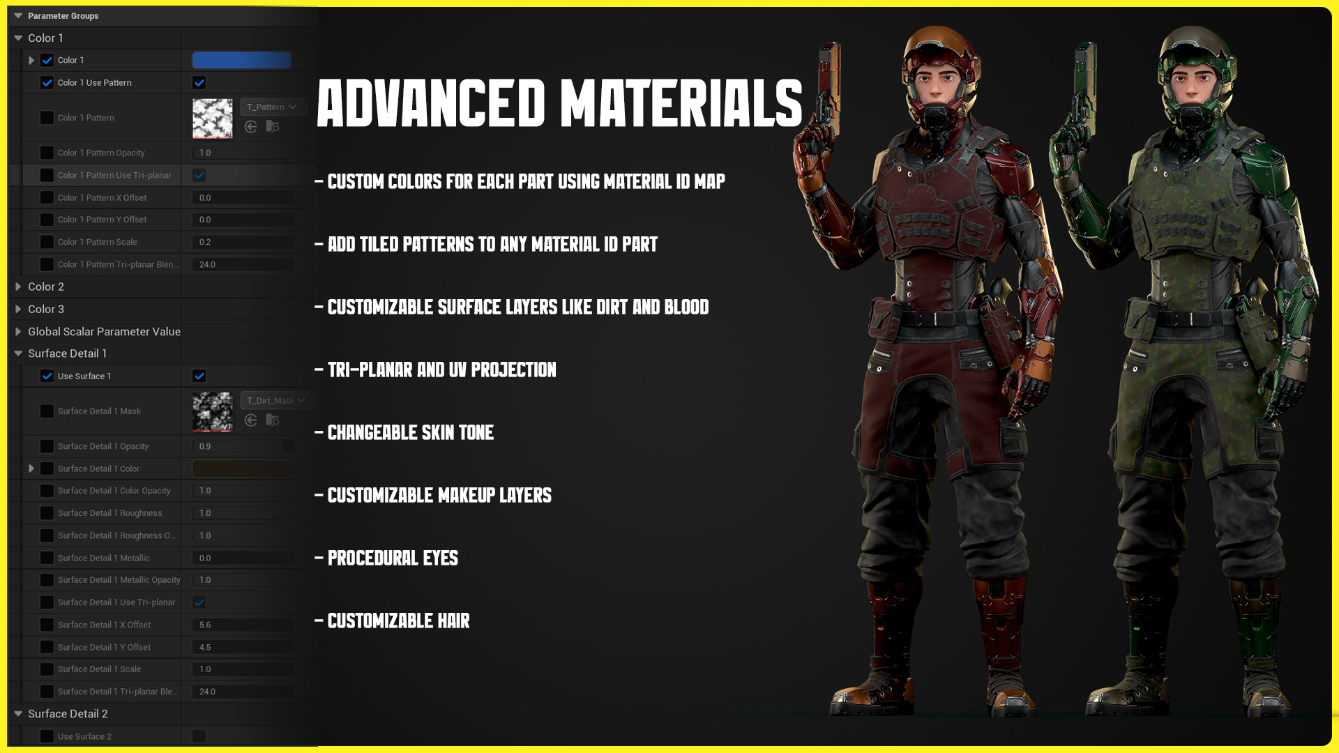 Modular Sci-fi Character 02 Low-poly 3D model_8