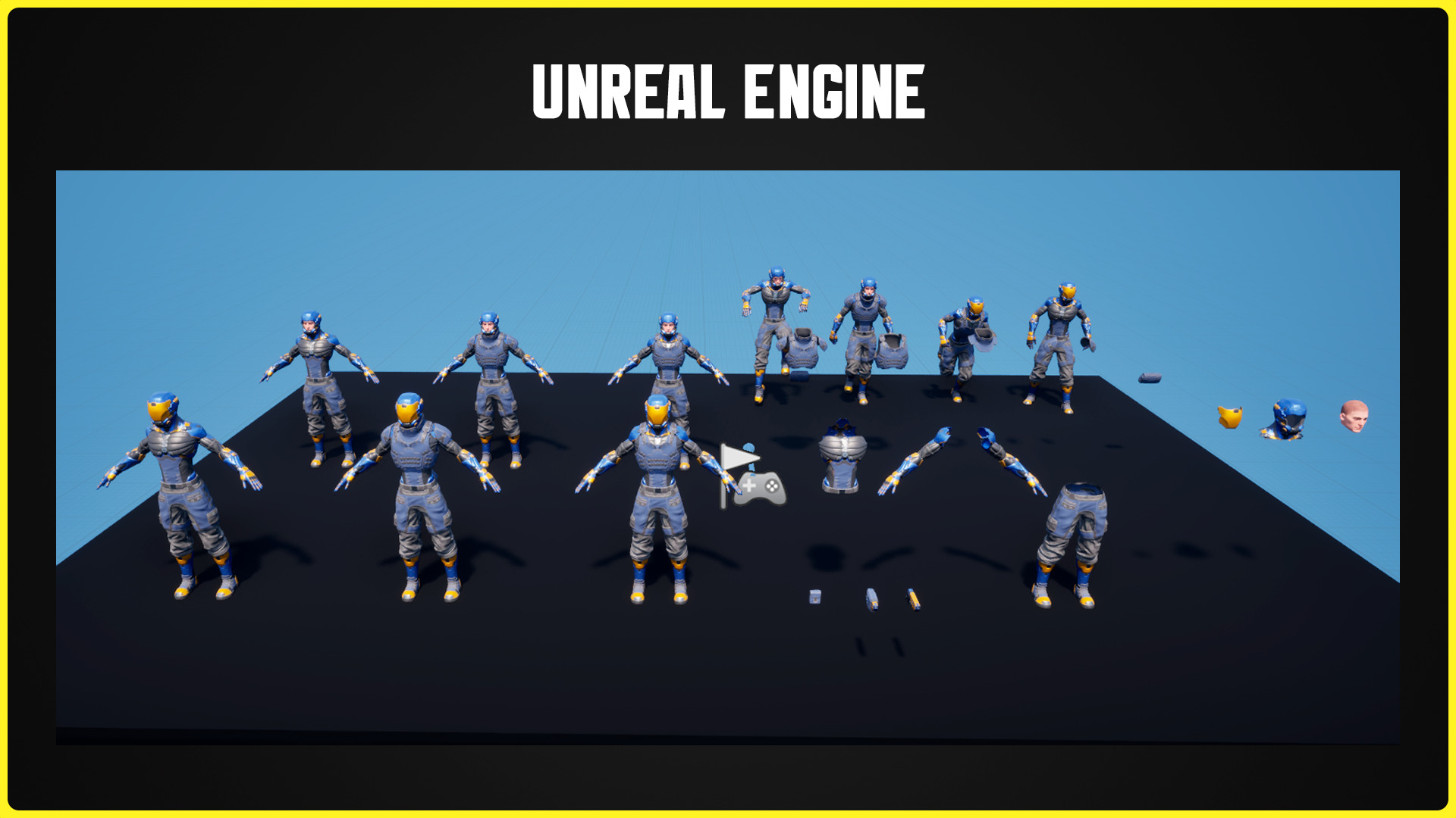 Modular Sci-fi Character 02 Low-poly 3D model_13